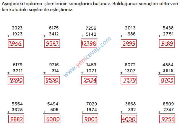 4. Sınıf Matematik Kitabı Sayfa 40 41 42 45 Cevapları Meb