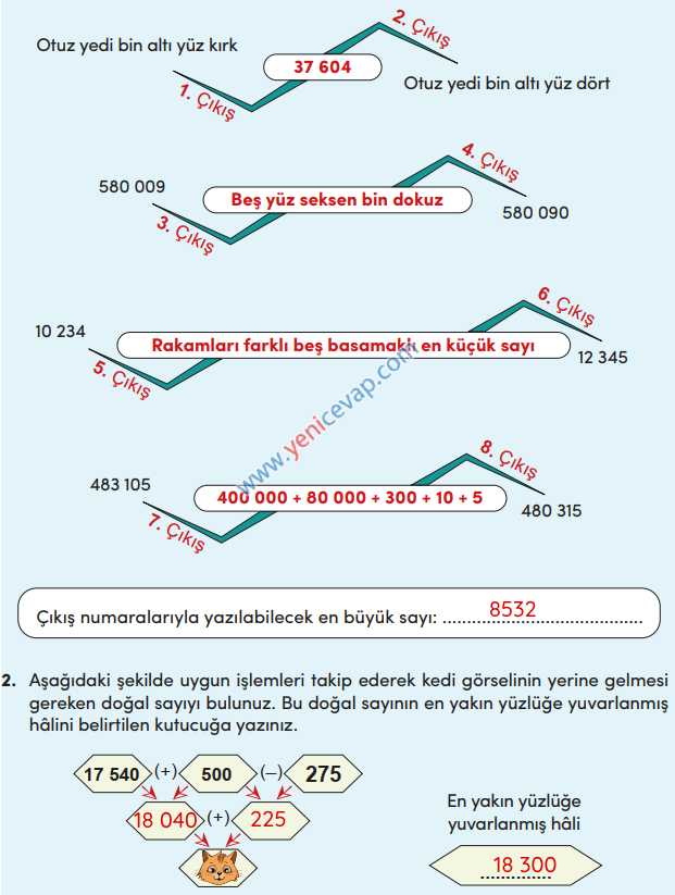 4. Sınıf Matematik Kitabı Sayfa 50 51 52 Cevapları Meb