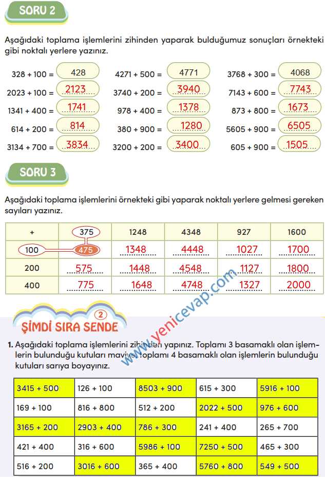 4. Sınıf Matematik Kitabı Sayfa 55 56 58 59 Cevapları Meb