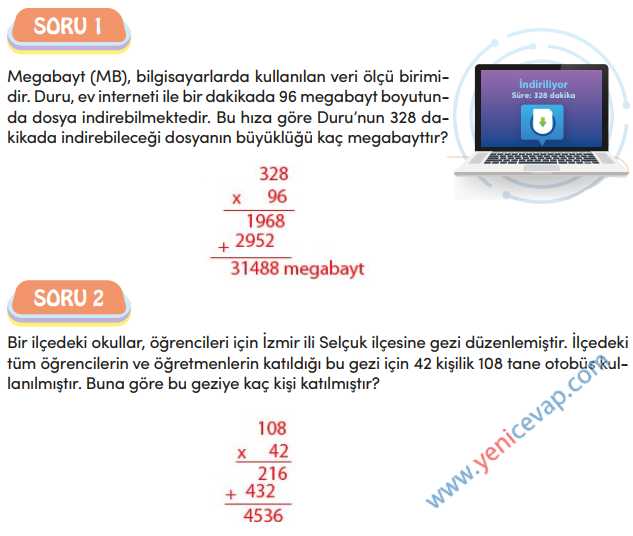 4. Sınıf Matematik Kitabı Sayfa 73 74 77 78 Cevapları Meb