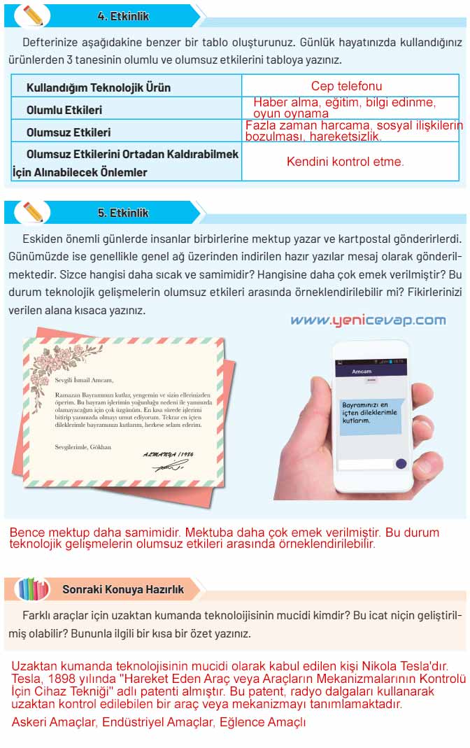 4. Sınıf Sosyal Bilgiler Kitabı Sayfa 106 108 109 112 Cevapları Hecce Yayınları