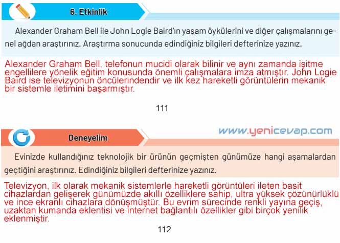 4. Sınıf Sosyal Bilgiler Kitabı Sayfa 106 108 109 112 Cevapları Hecce Yayınları