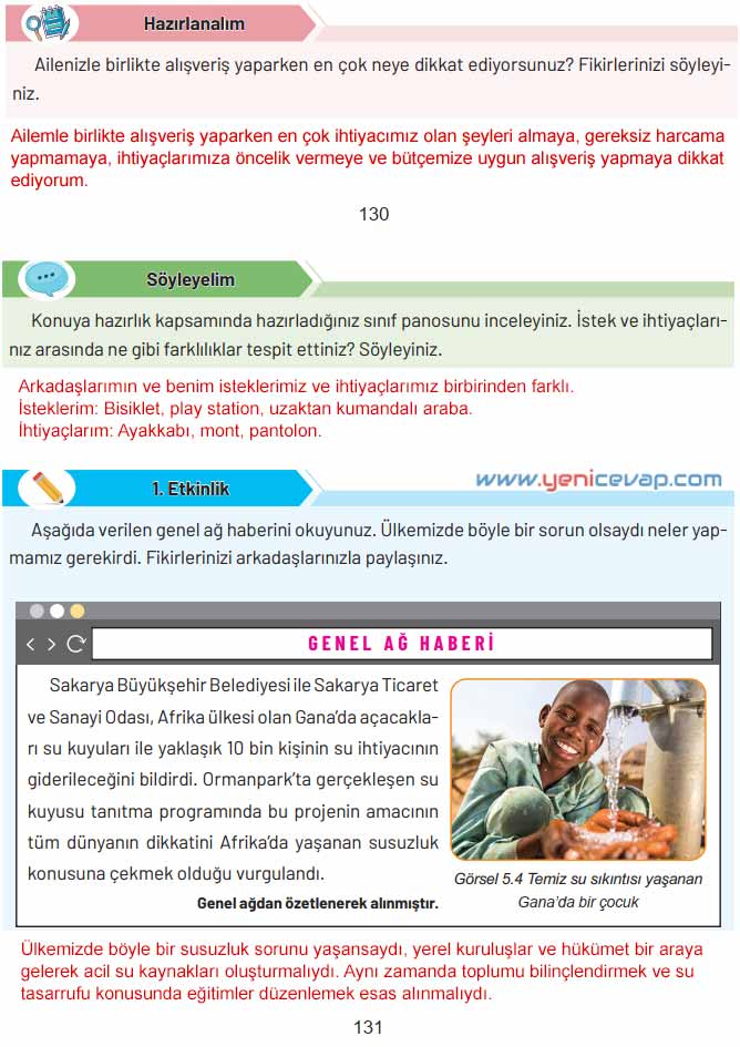 4. Sınıf Sosyal Bilgiler Kitabı Sayfa 126 127 128 130 131 Cevapları Hecce Yayınları