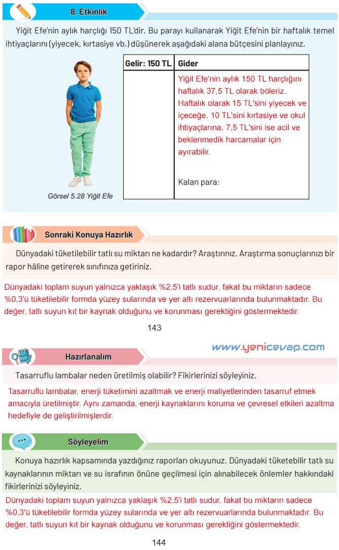 4. Sınıf Sosyal Bilgiler Kitabı Sayfa 142 143 144 145 Cevapları Hecce Yayınları