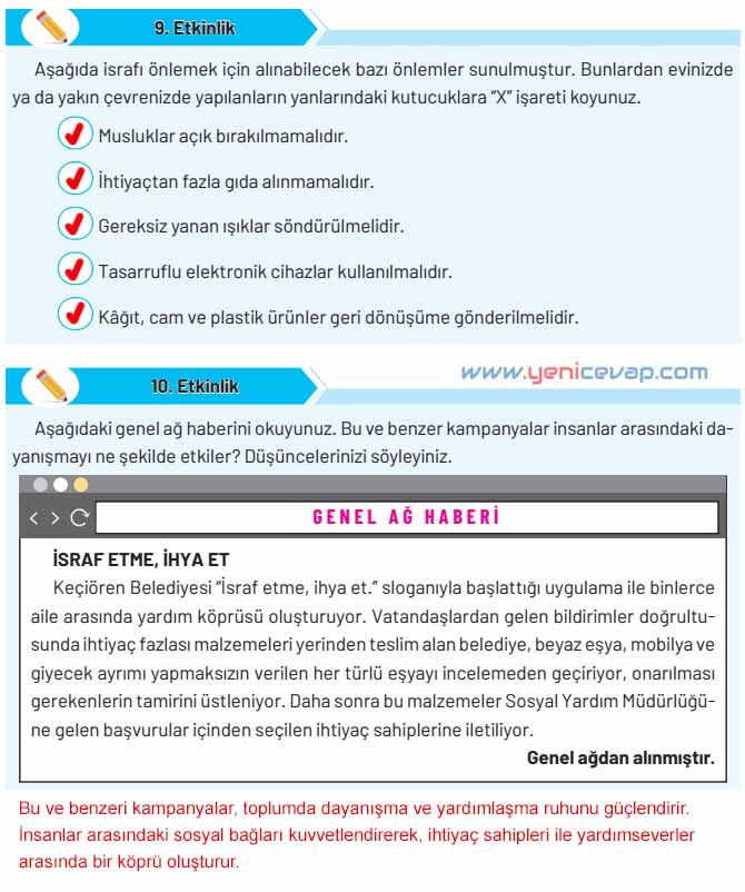4. Sınıf Sosyal Bilgiler Kitabı Sayfa 142 143 144 145 Cevapları Hecce Yayınları