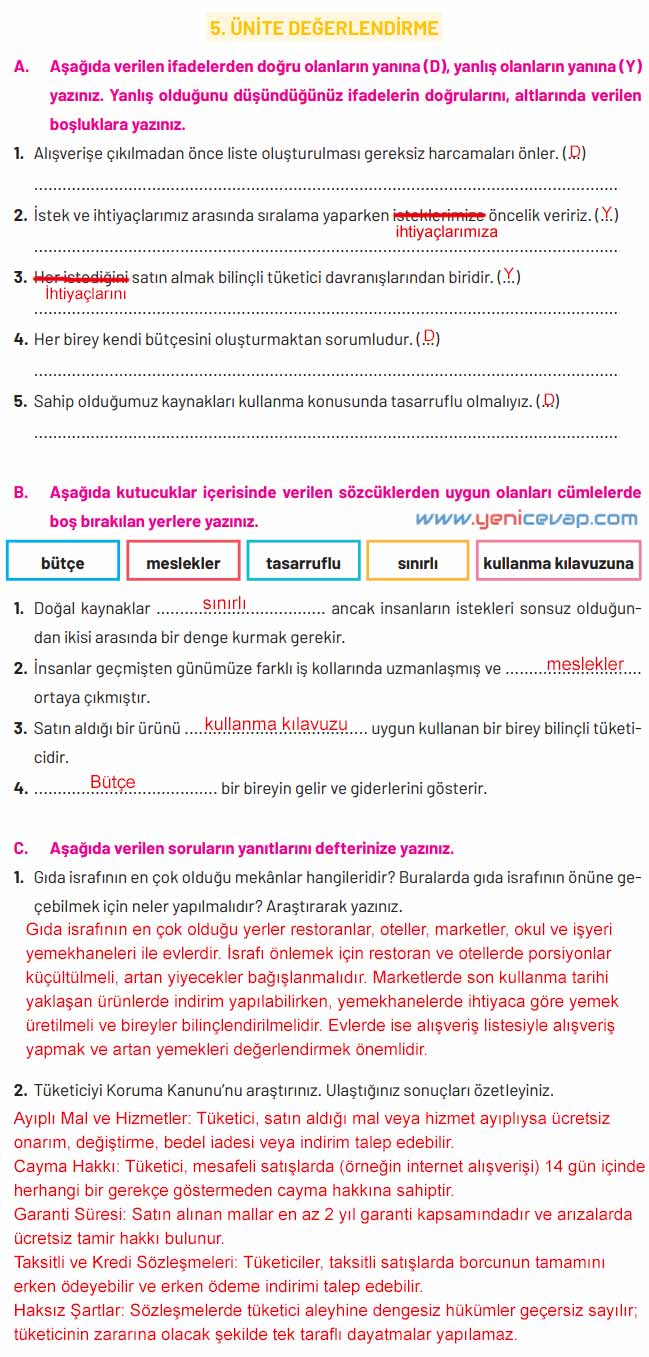 4. Sınıf Sosyal Bilgiler Kitabı Sayfa 146 147 Cevapları Hecce Yayınları