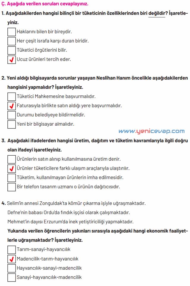 4. Sınıf Sosyal Bilgiler Kitabı Sayfa 148 149 150 Cevapları Hecce Yayınları