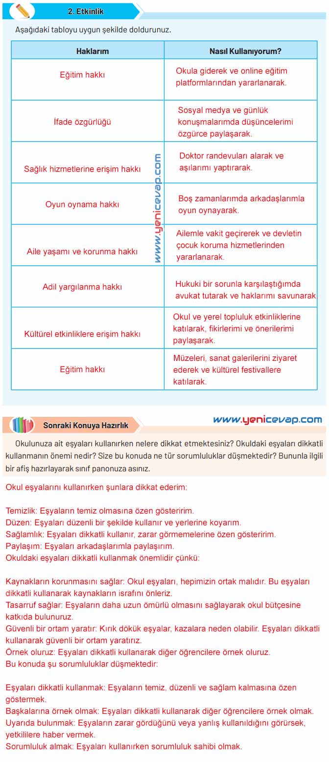 4. Sınıf Sosyal Bilgiler Kitabı Sayfa 156 157 158 159 Cevapları Hecce Yayınları