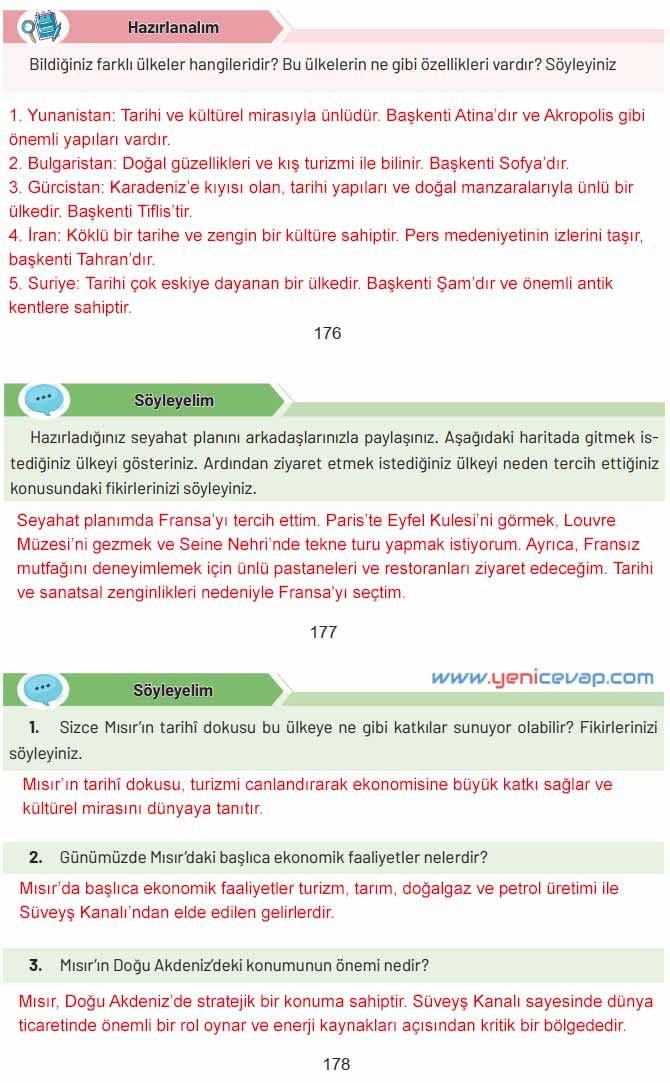 4. Sınıf Sosyal Bilgiler Kitabı Sayfa 174 176 177 178 179 180 Cevapları Hecce Yayınları