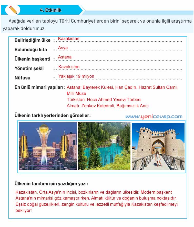 4. Sınıf Sosyal Bilgiler Kitabı Sayfa 186 187 188 189 Cevapları Hecce Yayınları