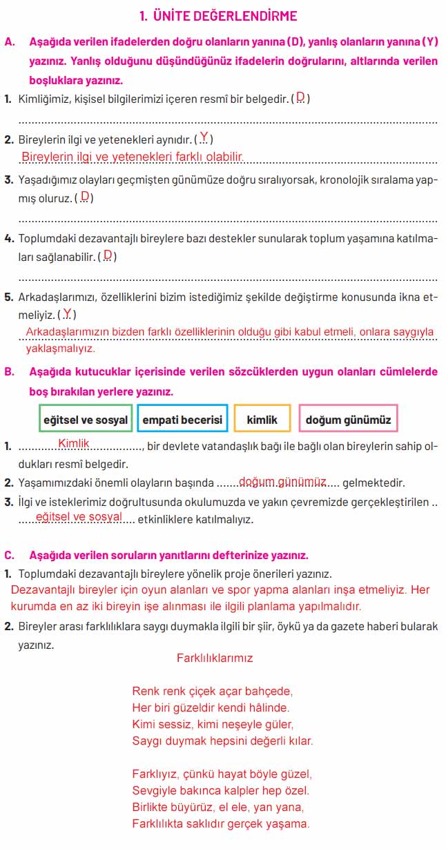 4. Sınıf Sosyal Bilgiler Kitabı Sayfa 30 31 32 Cevapları Hecce Yayınları