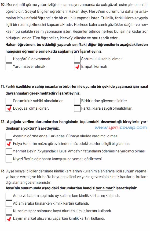 4. Sınıf Sosyal Bilgiler Kitabı Sayfa 33 34 35 Cevapları Hecce Yayınları