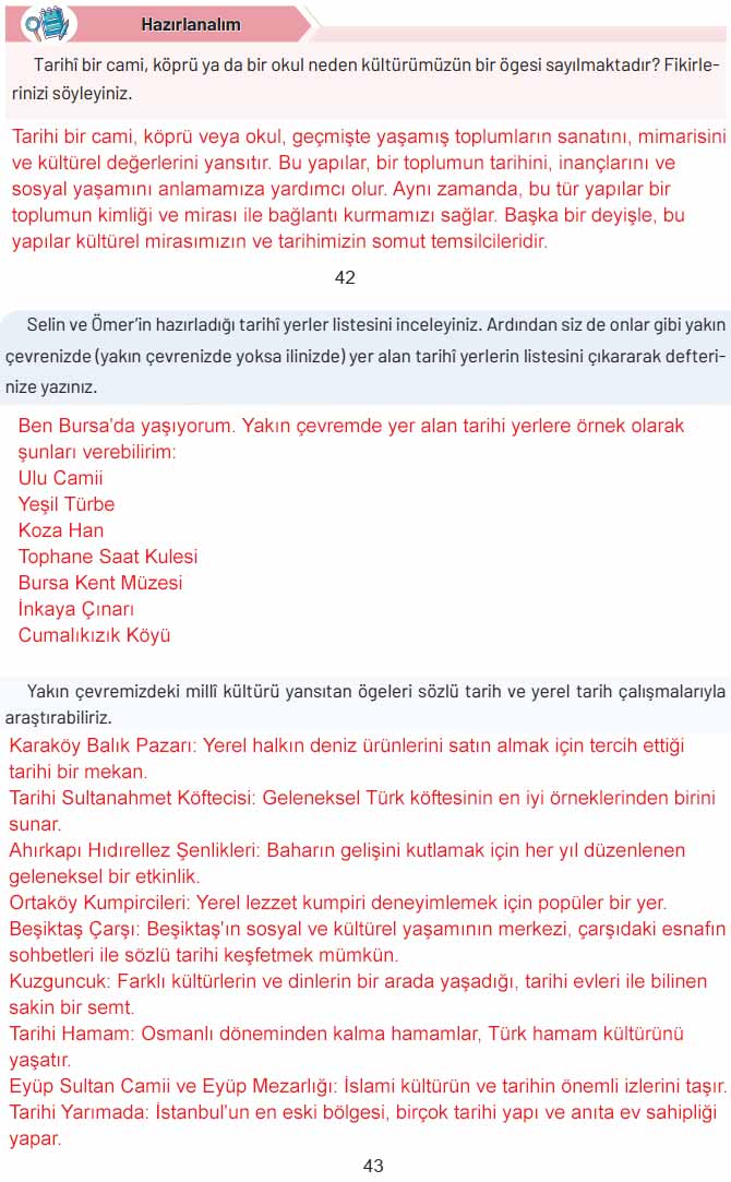 4. Sınıf Sosyal Bilgiler Kitabı Sayfa 40 42 43 Cevapları Hecce Yayınları