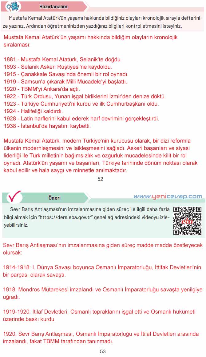 4. Sınıf Sosyal Bilgiler Kitabı Sayfa 51 53 55 Cevapları Hecce Yayınları