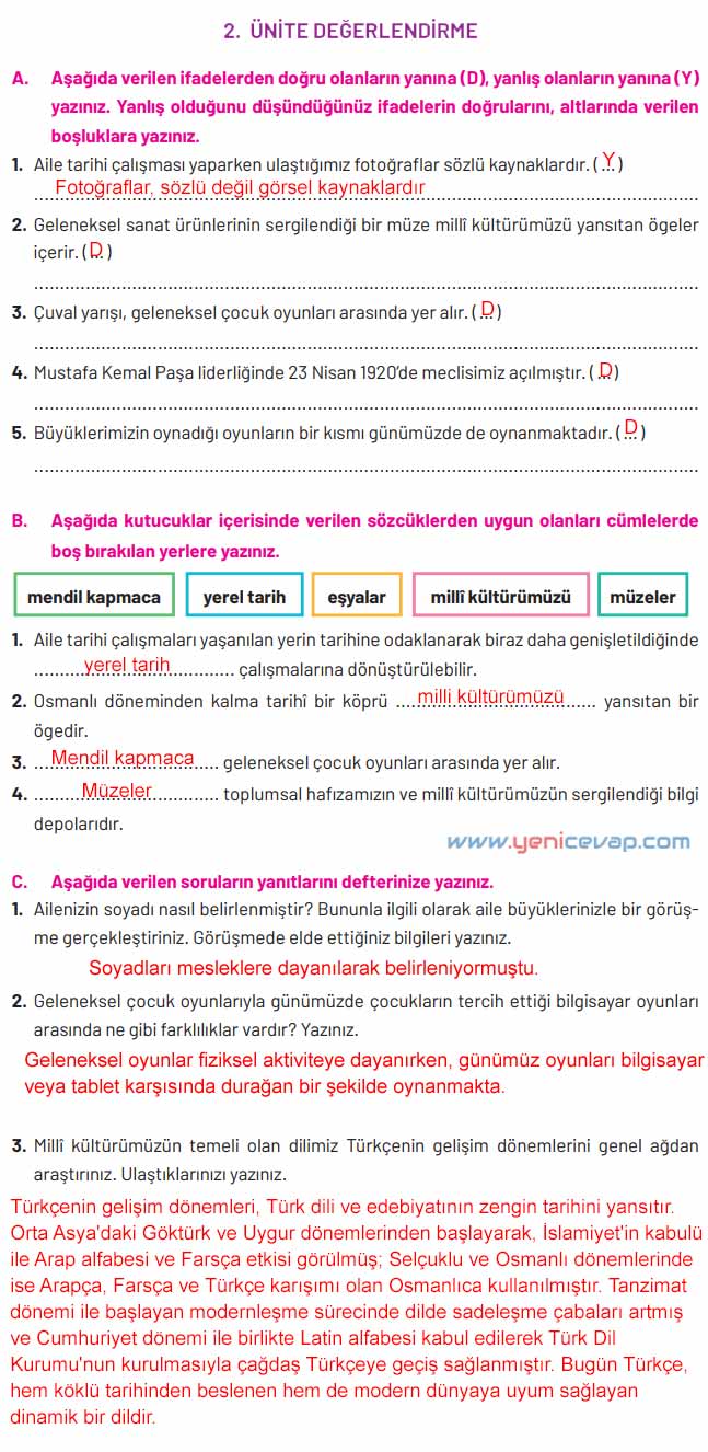 4. Sınıf Sosyal Bilgiler Kitabı Sayfa 56 57 58 59 Cevapları Hecce Yayınları