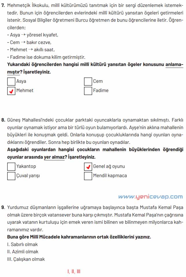 4. Sınıf Sosyal Bilgiler Kitabı Sayfa 60 61 62 Cevapları Hecce Yayınları