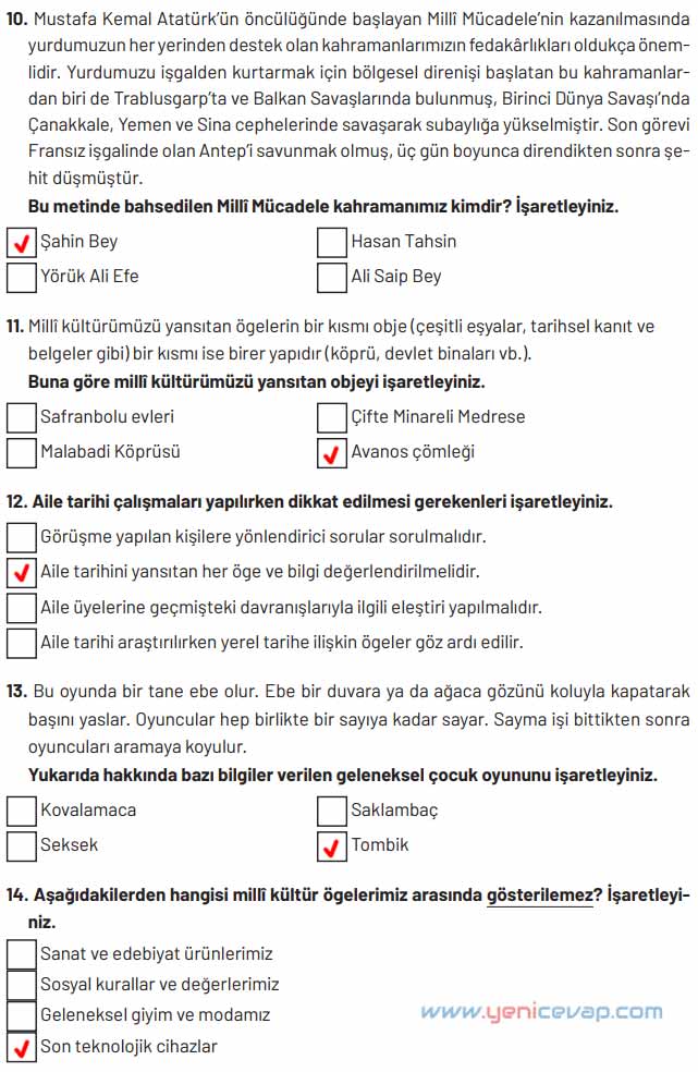 4. Sınıf Sosyal Bilgiler Kitabı Sayfa 60 61 62 Cevapları Hecce Yayınları
