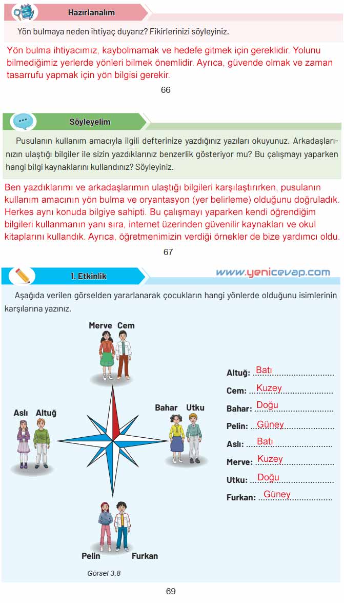 4. Sınıf Sosyal Bilgiler Kitabı Sayfa 63 64 66 67 69 Cevapları Hecce Yayınları