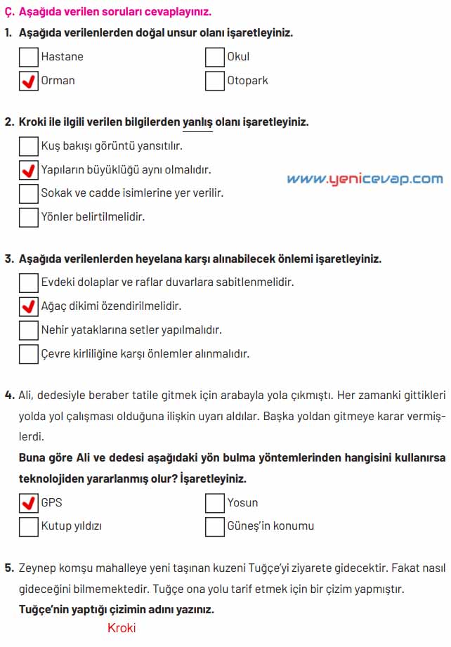 4. Sınıf Sosyal Bilgiler Kitabı Sayfa 95 96 97 Cevapları Hecce Yayınları