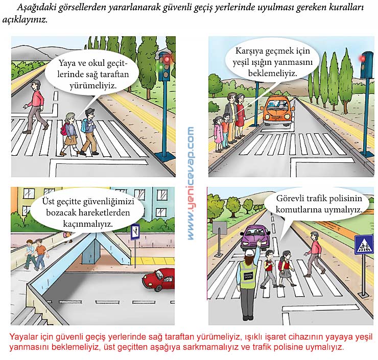 4. Sınıf Trafik Güvenliği Kitabı Sayfa 16 17 18 19 20 Cevapları Meb