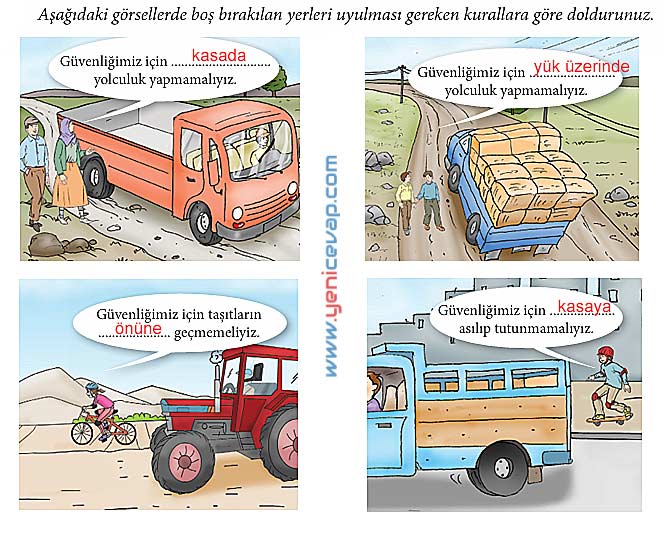 4. Sınıf Trafik Güvenliği Kitabı Sayfa 50 51 52 53 54 Cevapları Meb