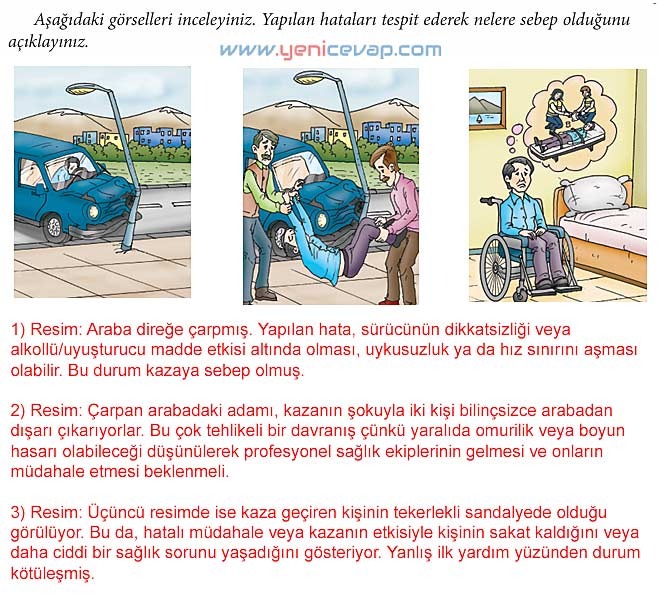 4. Sınıf Trafik Güvenliği Kitabı Sayfa 69 70 71 72 73 74 Cevapları Meb
