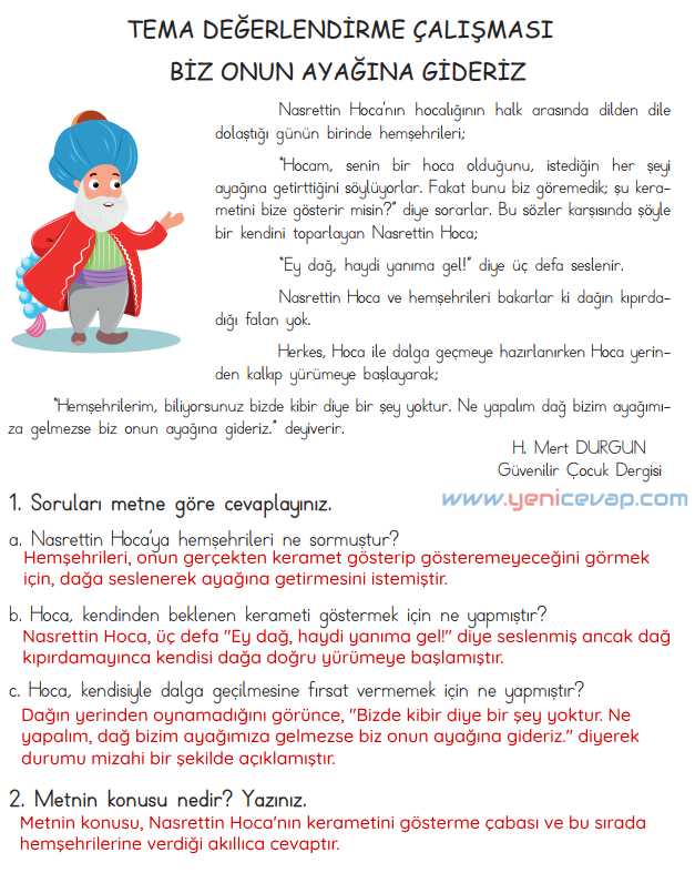 4. Sınıf Türkçe Kitabı Sayfa 103 104 105 108 Cevapları Meb