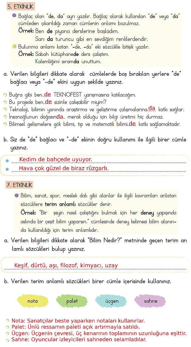 4. Sınıf Türkçe Kitabı Sayfa 110 111 112 113 114 Cevapları Meb