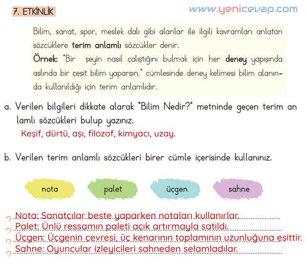 4. Sınıf Türkçe Kitabı Sayfa 110 111 112 113 114 Cevapları Meb