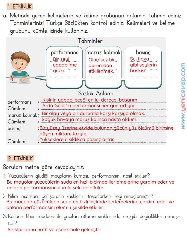 4. Sınıf Türkçe Kitabı Sayfa 116 117 118 119 Cevapları Meb