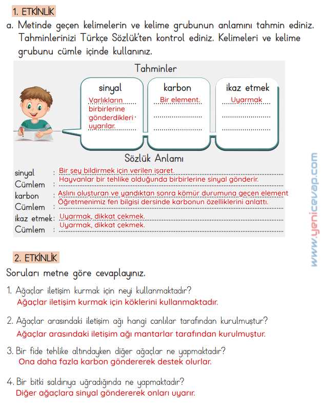 4. Sınıf Türkçe Kitabı Sayfa 138 140 141 143 Cevapları Meb
