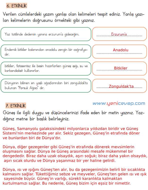 4. Sınıf Türkçe Kitabı Sayfa 148 149 150 Cevapları Meb