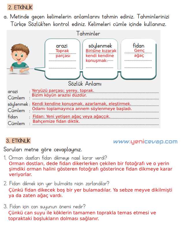 4. Sınıf Türkçe Kitabı Sayfa 151 152 153 Cevapları Meb