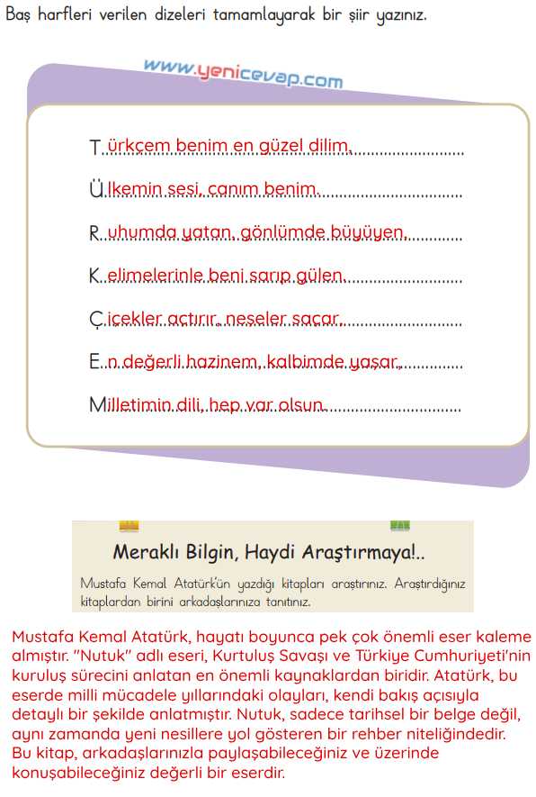 4. Sınıf Türkçe Kitabı Sayfa 17 18 19 20 Cevapları Meb