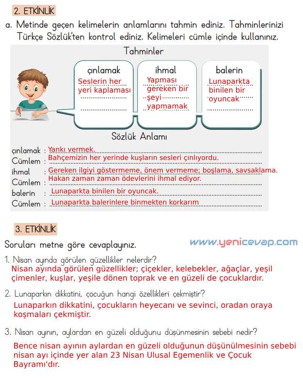 4. Sınıf Türkçe Kitabı Sayfa 200 202 203 204 205 Cevapları Meb