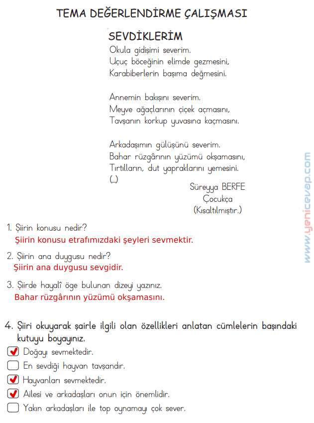 4. Sınıf Türkçe Kitabı Sayfa 221 223 224 225 Cevapları Meb
