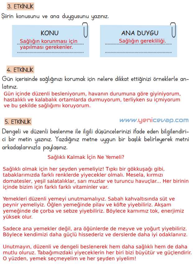 4. Sınıf Türkçe Kitabı Sayfa 228 229 230 231 232 233 Cevapları Meb