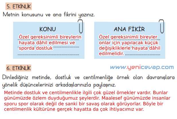 4. Sınıf Türkçe Kitabı Sayfa 239 240 241 242 243 Cevapları Meb