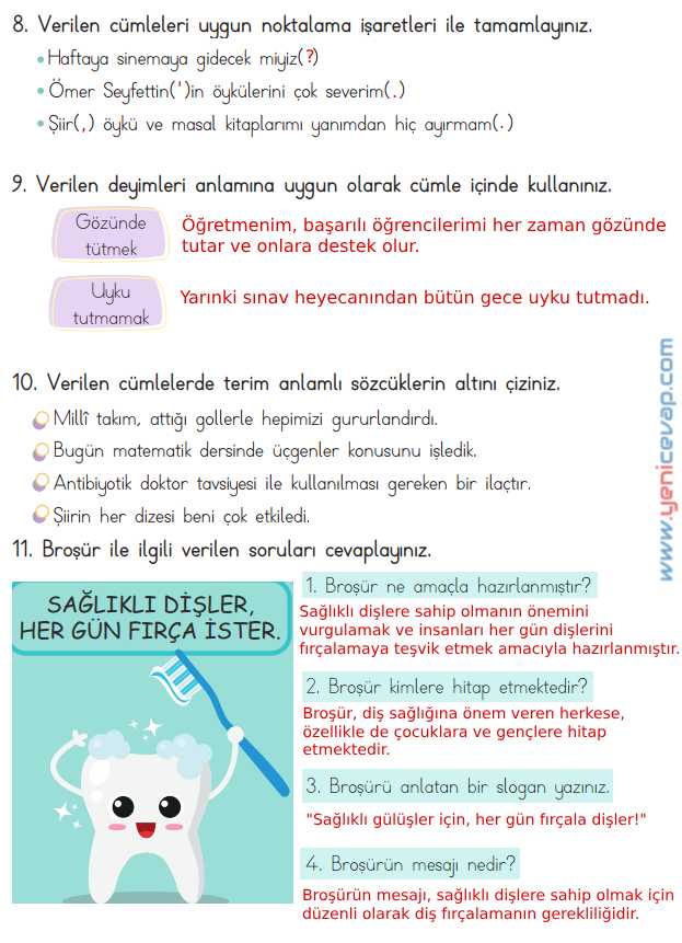 4. Sınıf Türkçe Kitabı Sayfa 252 253 254 255 Cevapları Meb