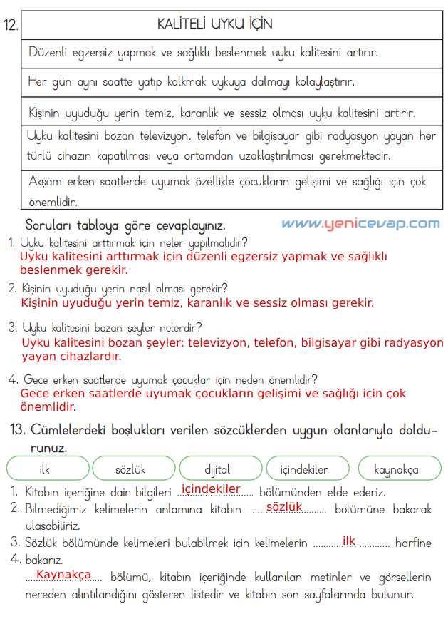 4. Sınıf Türkçe Kitabı Sayfa 252 253 254 255 Cevapları Meb