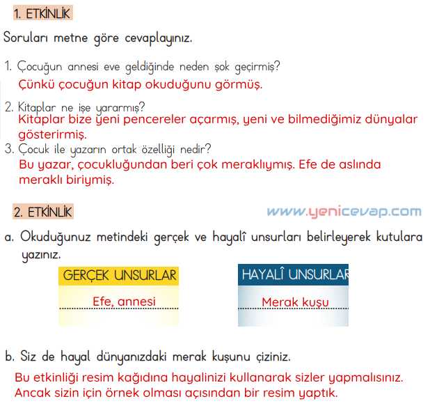 4. Sınıf Türkçe Kitabı Sayfa 30 31 32 33 34 Cevapları Meb