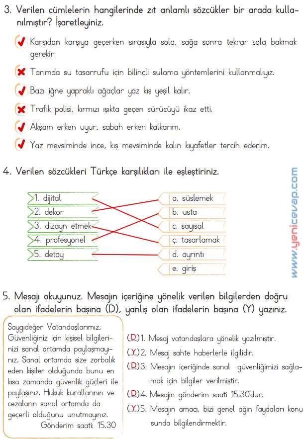 4. Sınıf Türkçe Kitabı Sayfa 38 39 40 41 Cevapları Meb