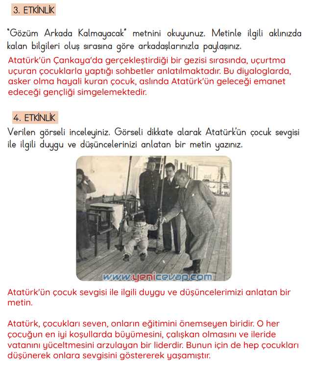 4. Sınıf Türkçe Kitabı Sayfa 44 46 47 48 Cevapları Meb