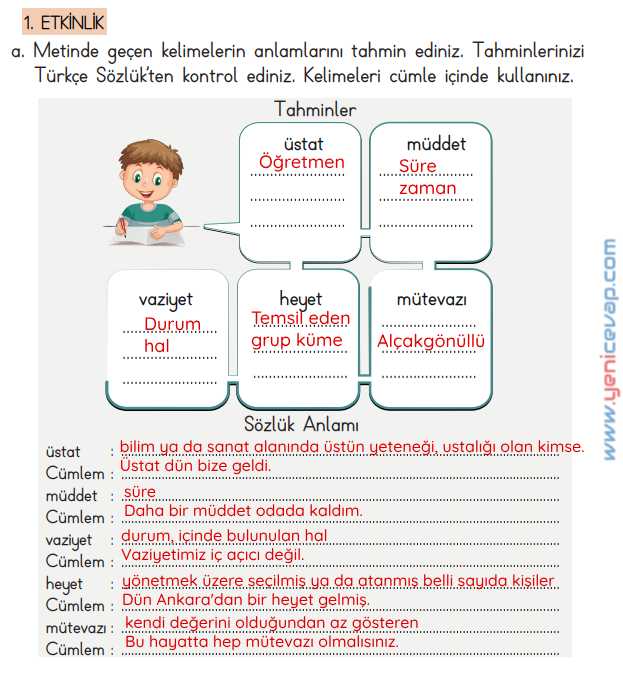 4. Sınıf Türkçe Kitabı Sayfa 49 50 53 54 55 Cevapları Meb