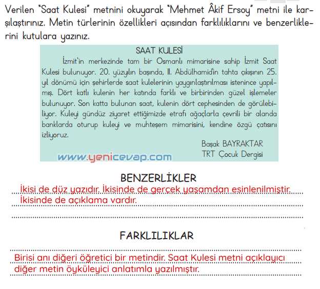 4. Sınıf Türkçe Kitabı Sayfa 49 50 53 54 55 Cevapları Meb