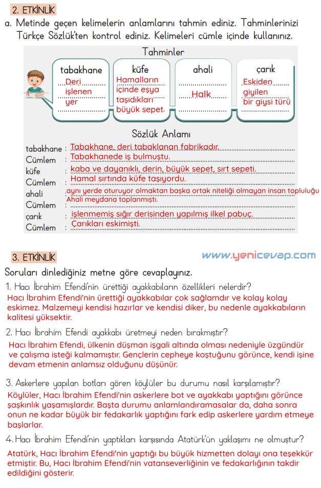 4. Sınıf Türkçe Kitabı Sayfa 56 57 58 59 Cevapları Meb