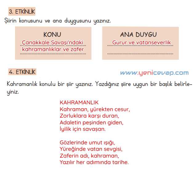 4. Sınıf Türkçe Kitabı Sayfa 64 65 66 67 68 Cevapları Meb