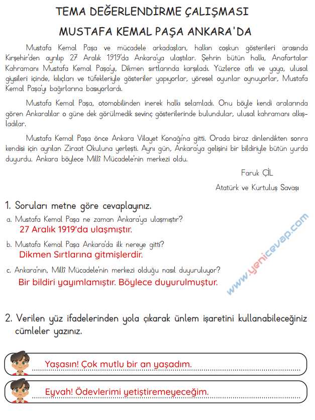 4. Sınıf Türkçe Kitabı Sayfa 69 72 73 74 Cevapları Meb