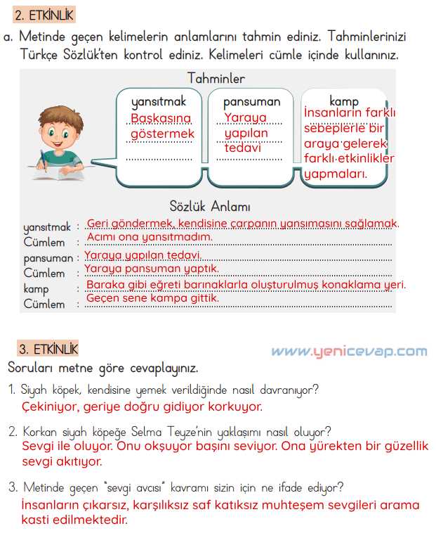 4. Sınıf Türkçe Kitabı Sayfa 75 78 80 81 Cevapları Meb