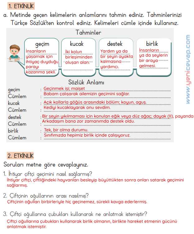 4. Sınıf Türkçe Kitabı Sayfa 98 99 100 101 Cevapları Meb